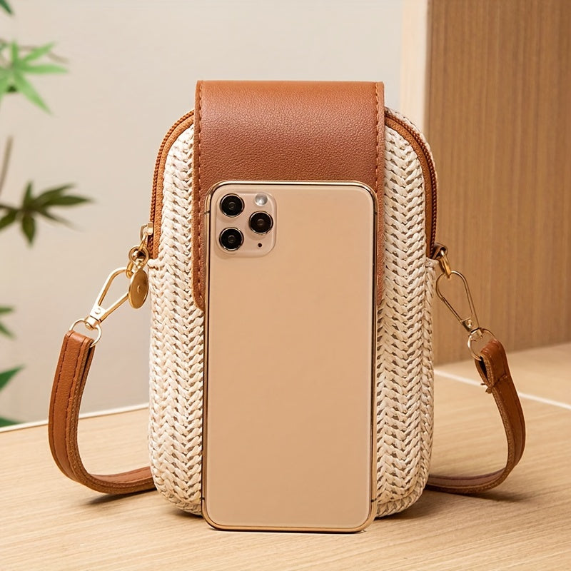 Chic Girls's Crossbody Phone Bag - Versatile & Elegant, Perfect for Everyday Fashion, Durable & Lightweight, Khaki